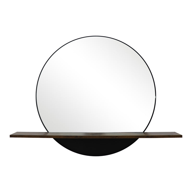 Огледало с рафт Salmin метал в черен нюанс 80x10x60см