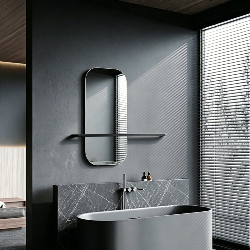Огледало lunaria черно mdf 60x11.5x60см