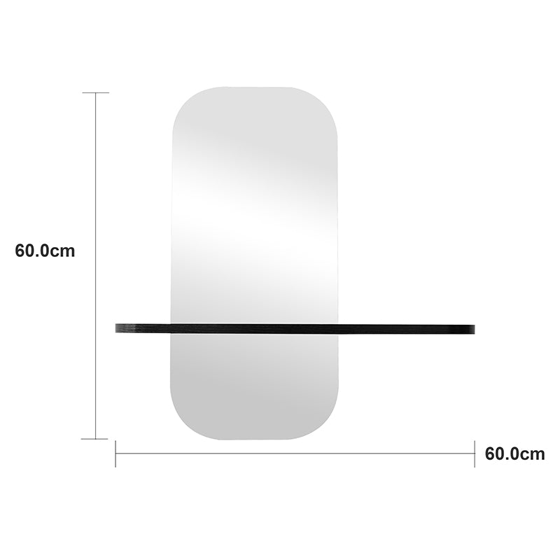 Огледало lunaria черно mdf 60x11.5x60см