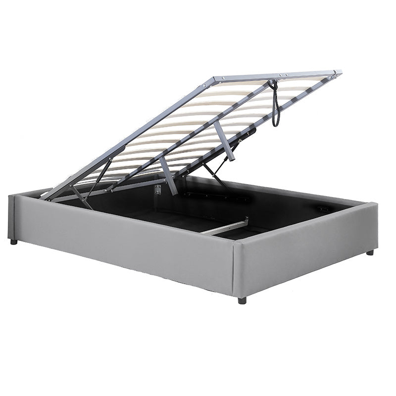 Двойно легло Circe PU сиво с място за съхранение 150x200см