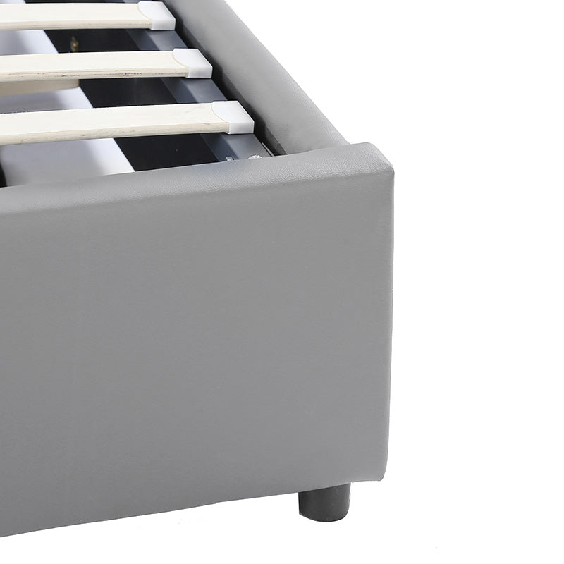 Двойно легло Circe PU сиво с място за съхранение 150x200см