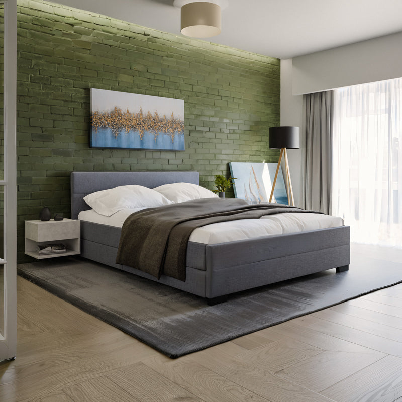 Двойно легло Антигона плат антрацит с място за съхранение 160х200см