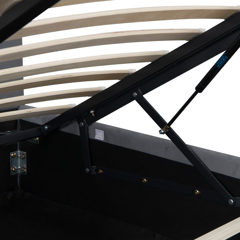 Двойно легло KAMAHO кадифе, антрацит, с място за съхранение, 160x200 см