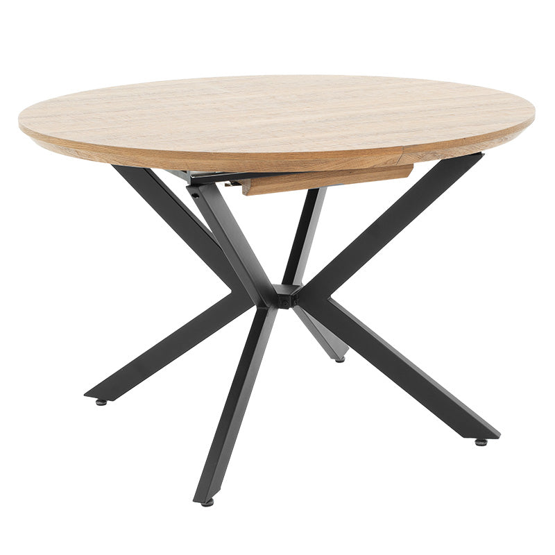 Трапезна маса LYDIA  MDF разтегателна в цвят орех-черен 120-160x120x79см