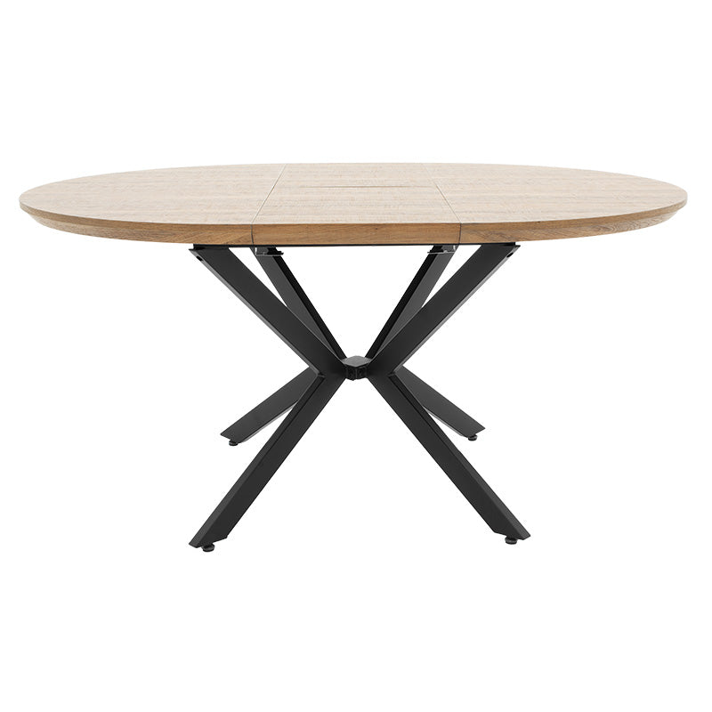 Трапезна маса LYDIA  MDF разтегателна в цвят орех-черен 120-160x120x79см