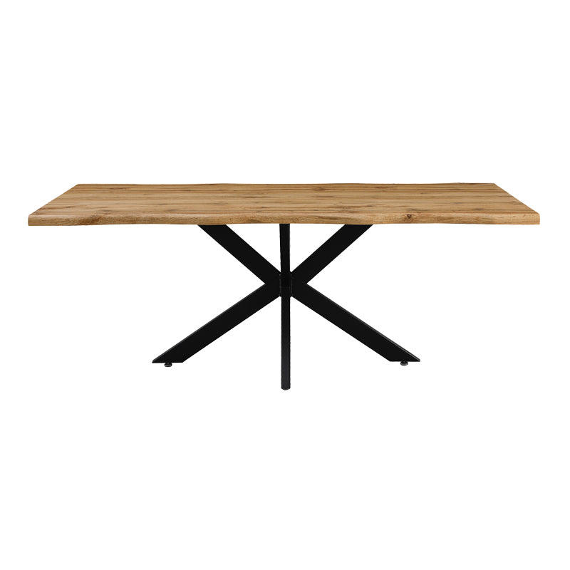 Трапезна Mdf маса GILMAN  в нюанс  сонома и черен метален крак 200x100x75см