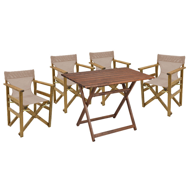 Kомплект RETTO от 5 части масив бук орех-PVC тайпе 80x60x72см