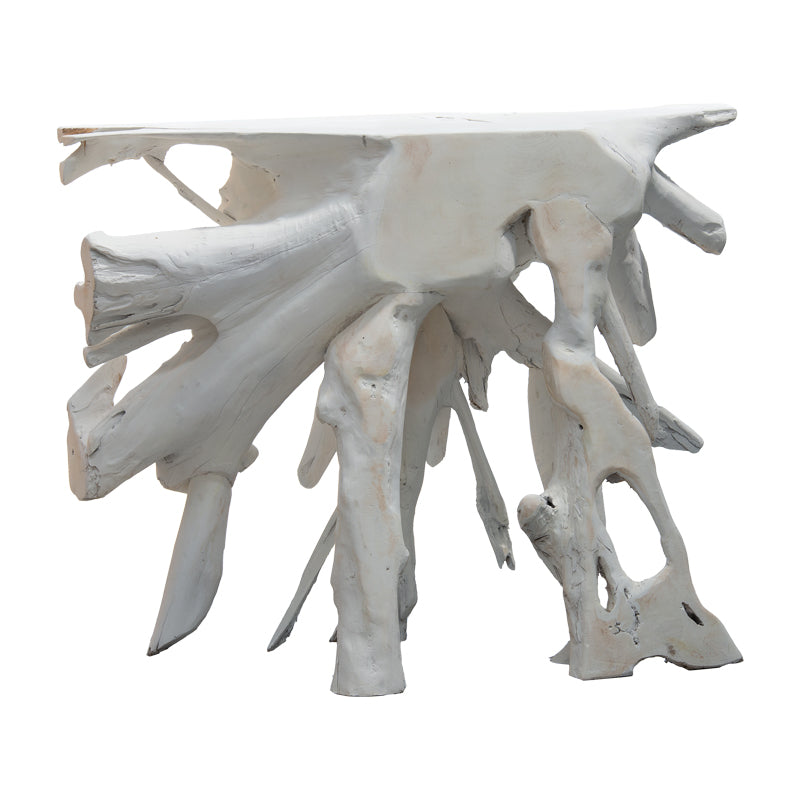 Конзола Lyle ръчно изработена масивна дървесина бяла 100x38x80см