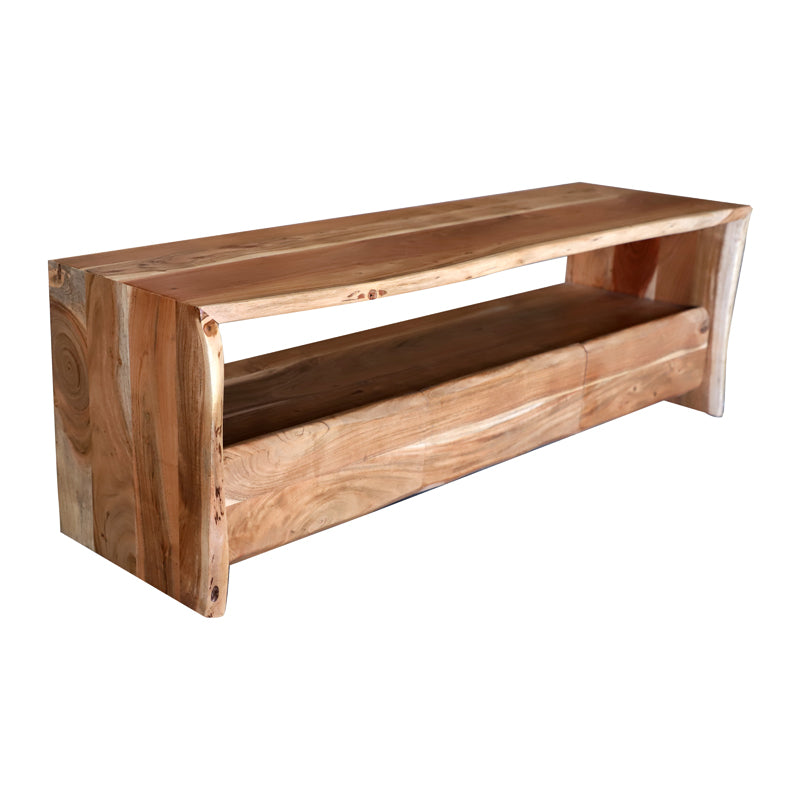ТВ шкаф Konna масив акациево дърво орех 140x40x45см