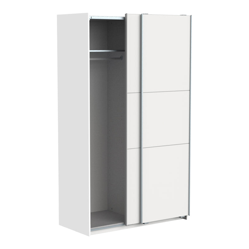 Гардероб с две врати и плъзгащи се врати KAWEN бял 116.5x60x203см
