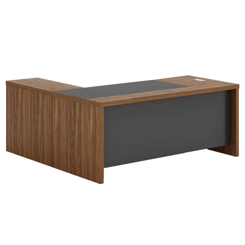 Реверсивно ъглово офис бюро Oscar орех-въглен цвят 200x188,6x76cм