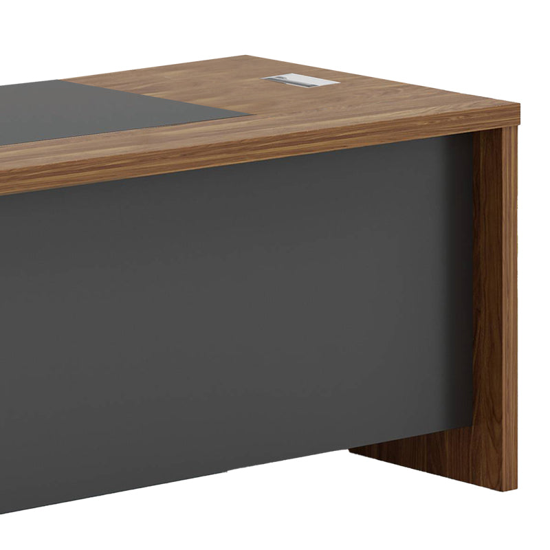 Реверсивно ъглово офис бюро Oscar орех-въглен цвят 200x188,6x76cм