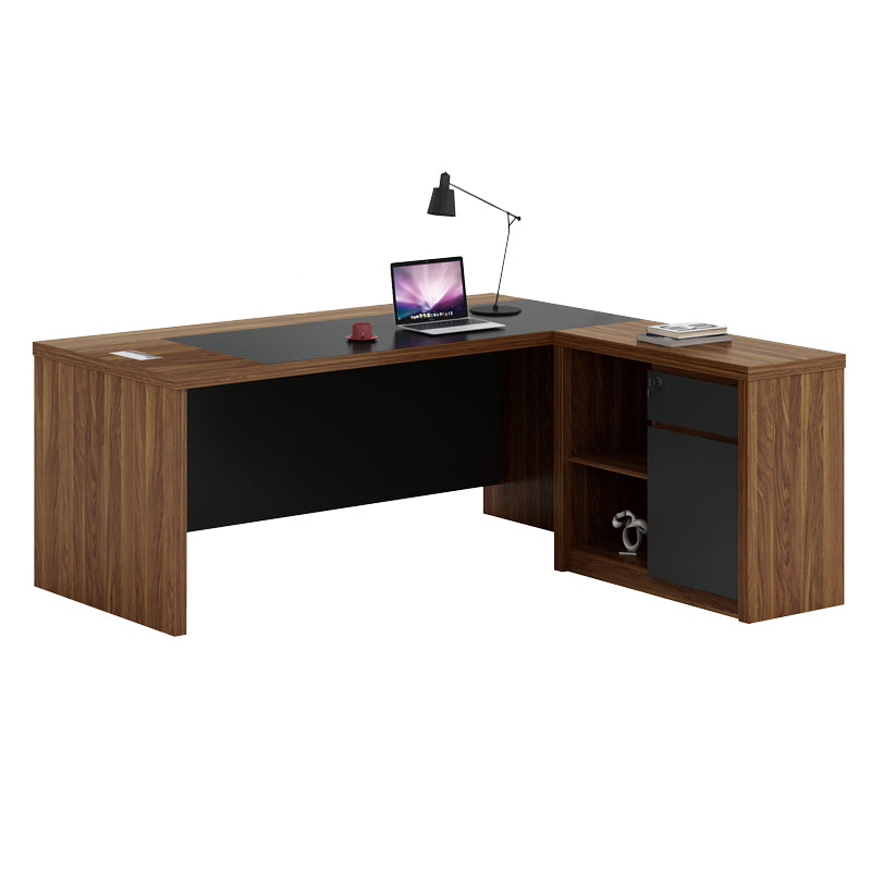 Реверсивно ъглово офис бюро Oscar орех-въглен цвят 200x188,6x76cм