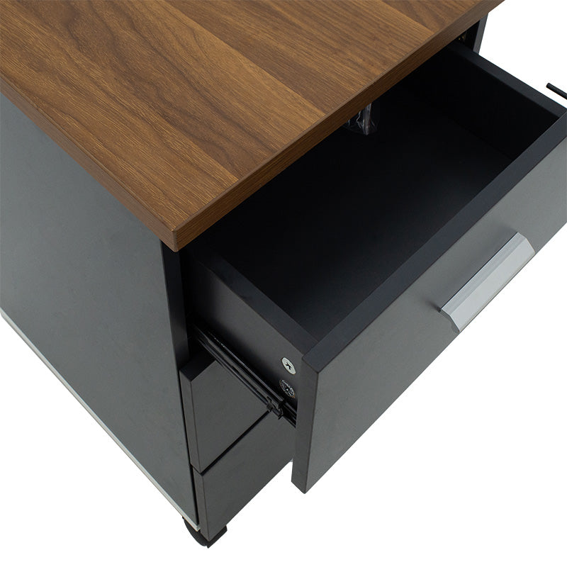 Професионален офис шкаф на колела Oscar 3 чекмеджета орех-въглен 40x48x63см