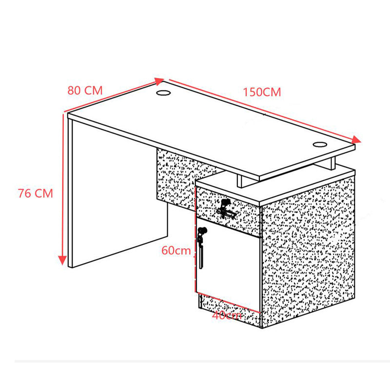 Професионално офис бюро Oscar в цвят орех-тъмно сив 150x80x76см