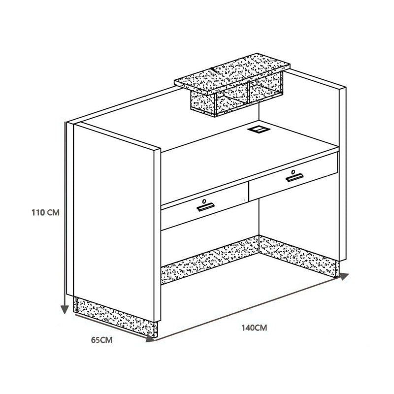 Професионална рецепция Оscar в нюанс орех-антрацит 140x65x110см