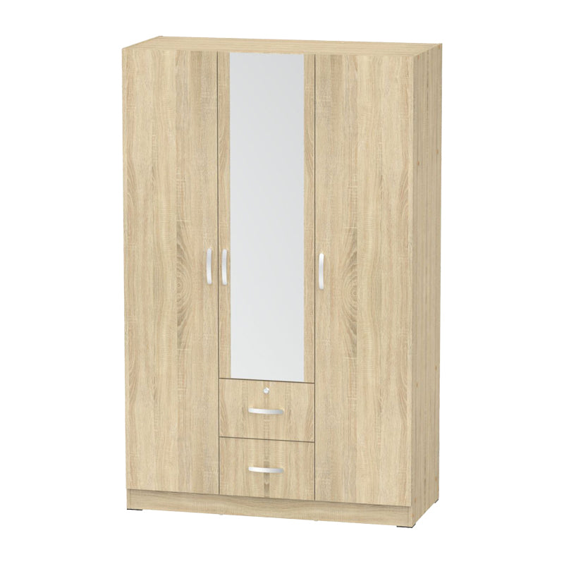 Трикрилен гардероб DILLION sonoma меламин 120x52x190см