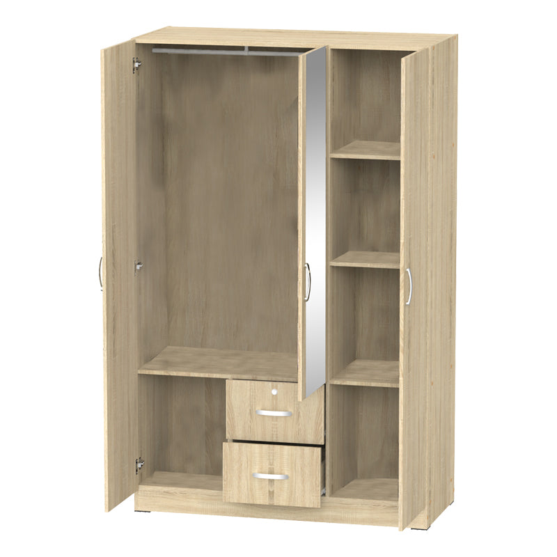 Трикрилен гардероб DILLION sonoma меламин 120x52x190см