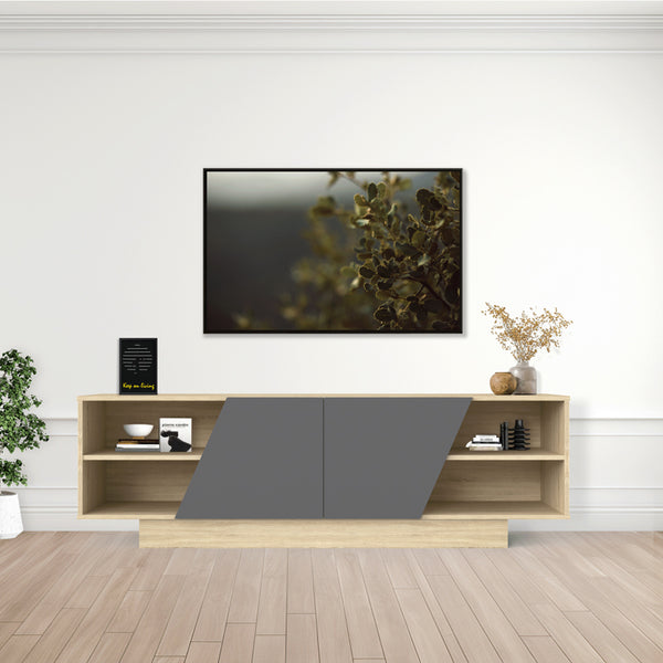 Тв шкаф STEWIE  сонома-антрацит  160x40x50см