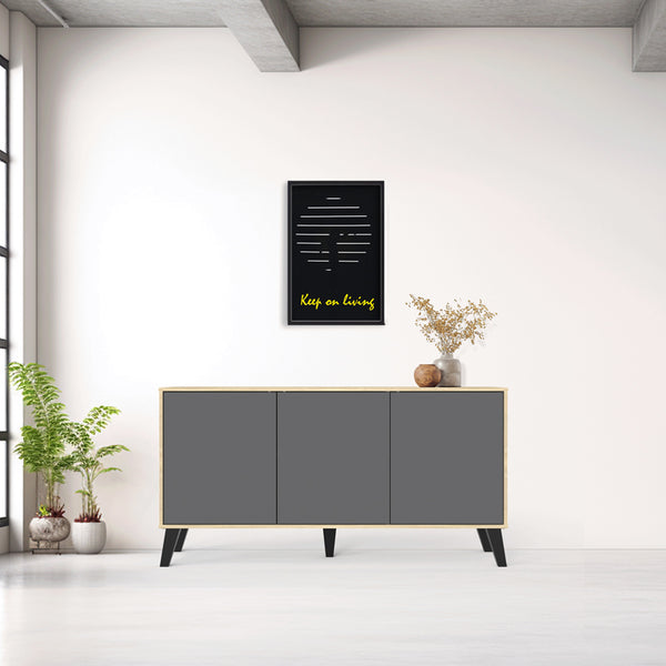 Бюфет BILLIЕ сонома-антрацит 149x40x77см