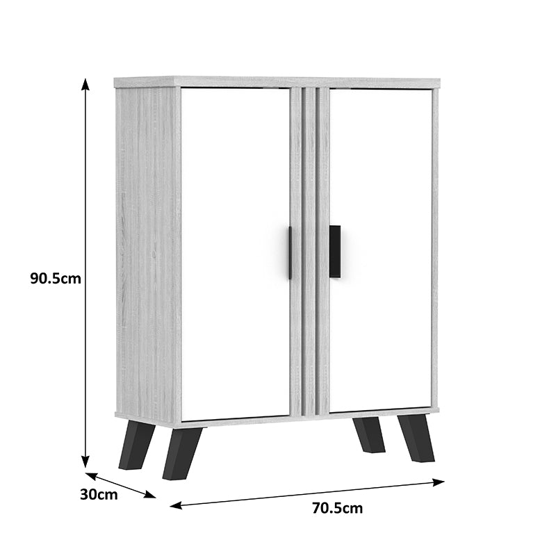 Шкаф за обувки SHOBY бял-сонома 70.5x30x91см