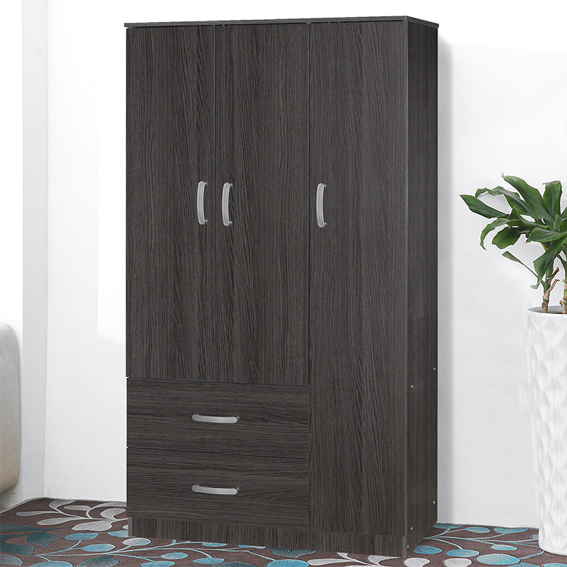 Гардероб ZELIA с 2 врати и чекмеджета цвят венге 90x42x180см