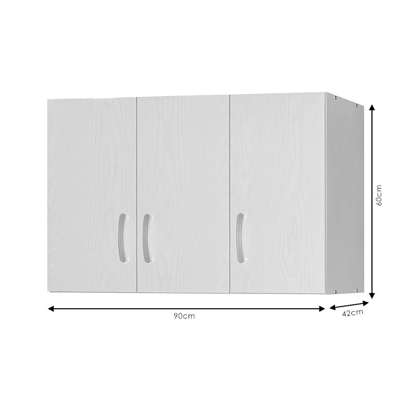 Надстройка за гардероб ZELIA 3 врати бял 90x42x60см