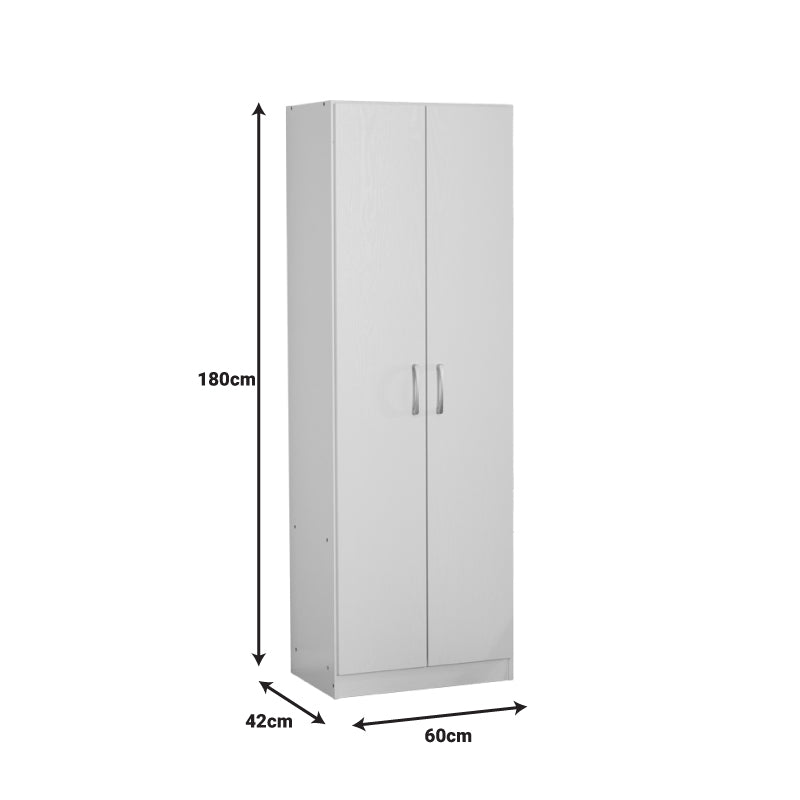 Гардероб с 2 врати Jonar бял цвят меламин 60x42x180см