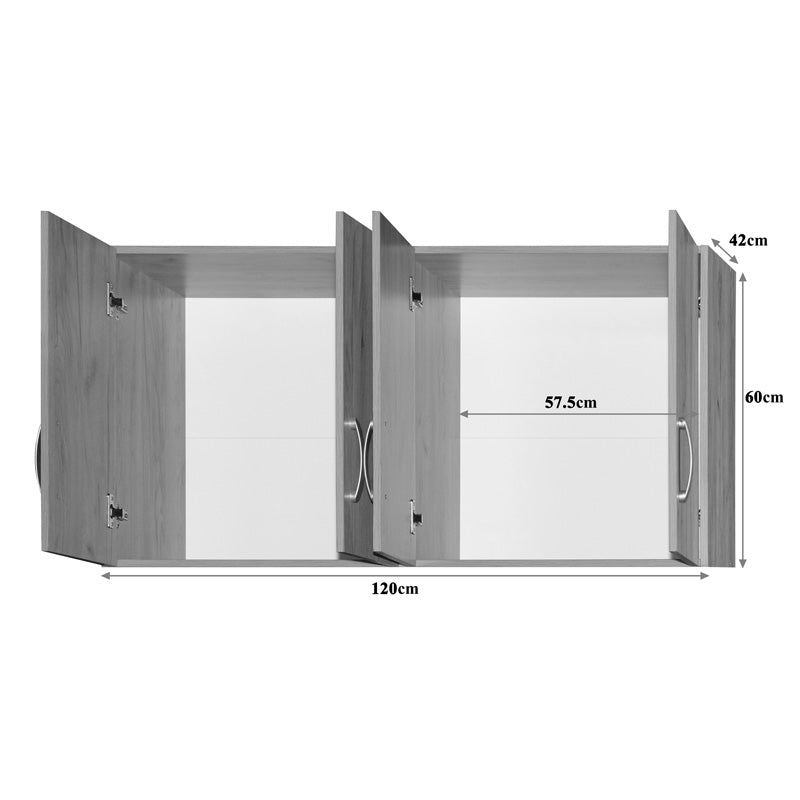 Шкаф zelia 4 врати цвят дъб 120x42x60см