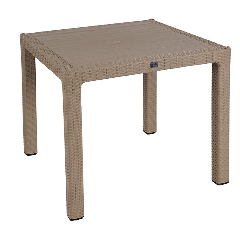 Трапезен комплект EXPLORE 5 части PP капучино с маса 90x90x73,5cm