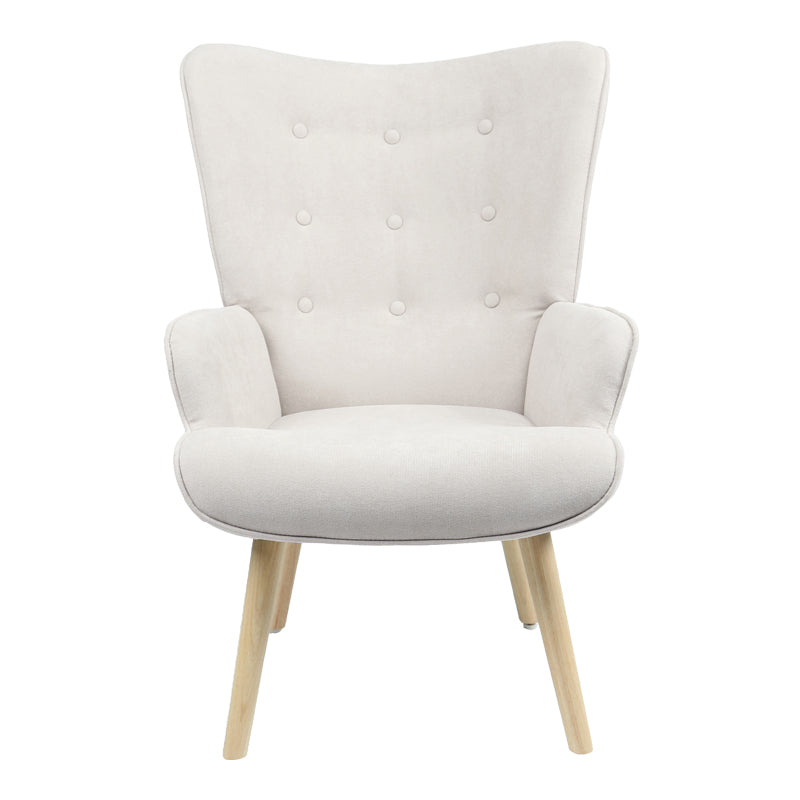 Фотьойл Fluffy плат светло сиво-естествен крак 75x69x96см