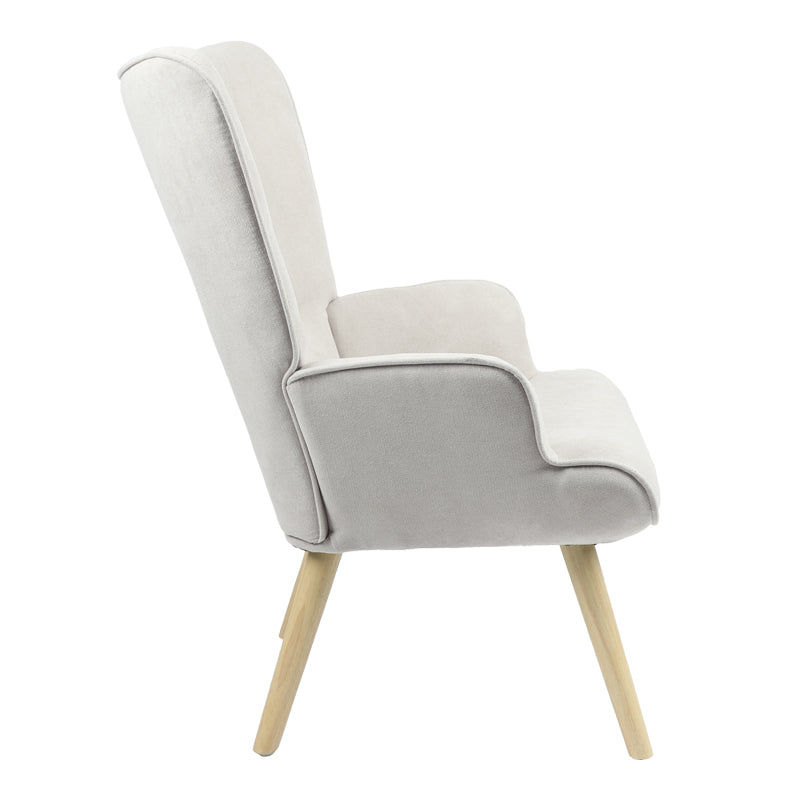 Фотьойл Fluffy плат светло сиво-естествен крак 75x69x96см