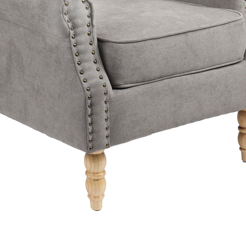 Фотьойл Piore сив плат и крак от естествено каучуково дърво 77x80x106см