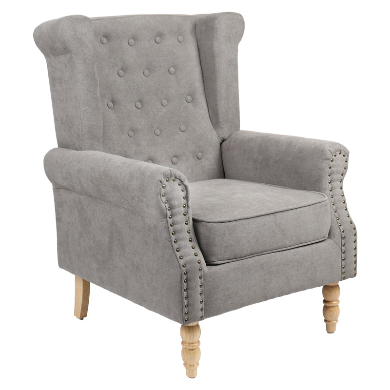 Фотьойл Piore сив плат и крак от естествено каучуково дърво 77x80x106см