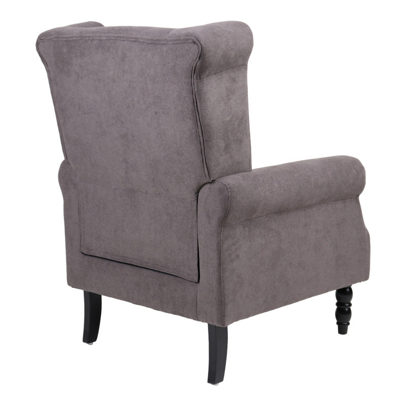 Фотьойл Рiore тъмносив плат и черен крак от каучуково дърво 77x80x106см