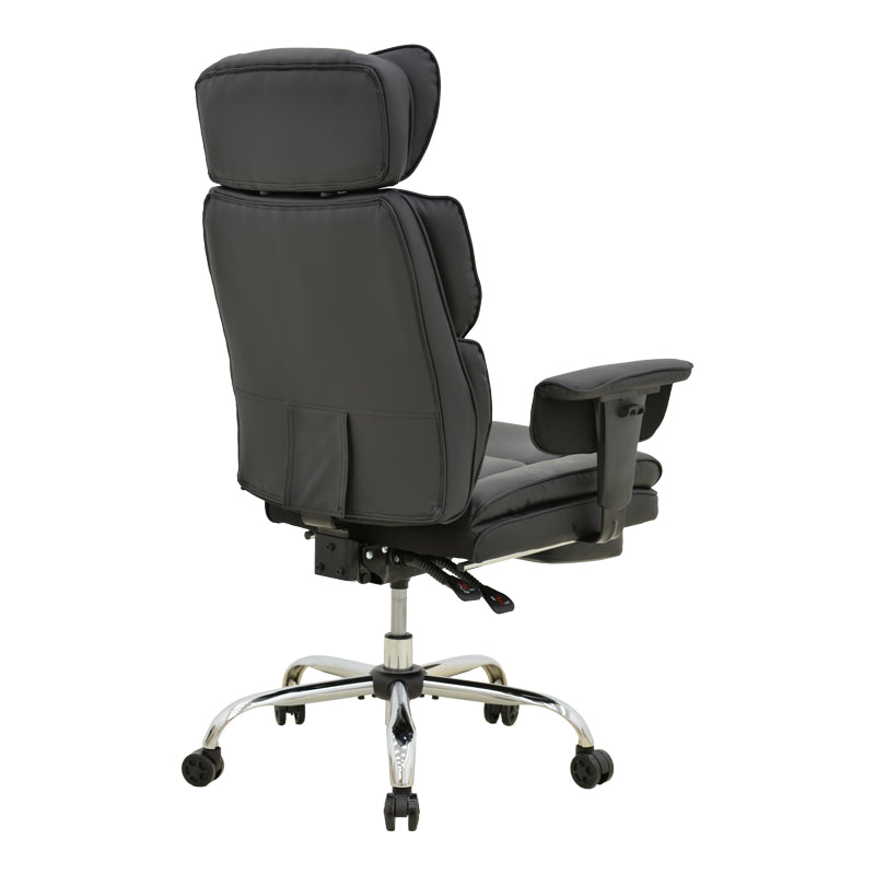 Мениджърски офис стол с поставка за крака Zanci черен pu 70x66x112-120см