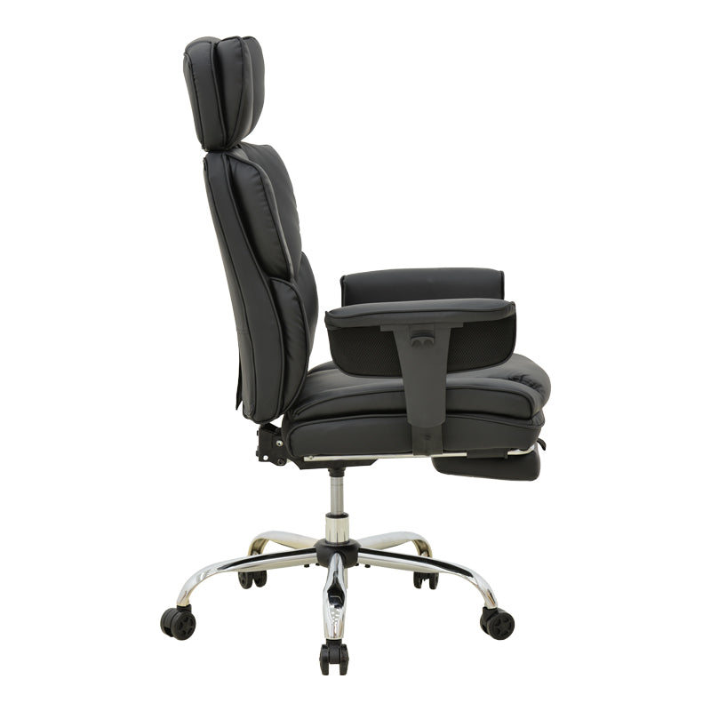 Мениджърски офис стол с поставка за крака Zanci черен pu 70x66x112-120см