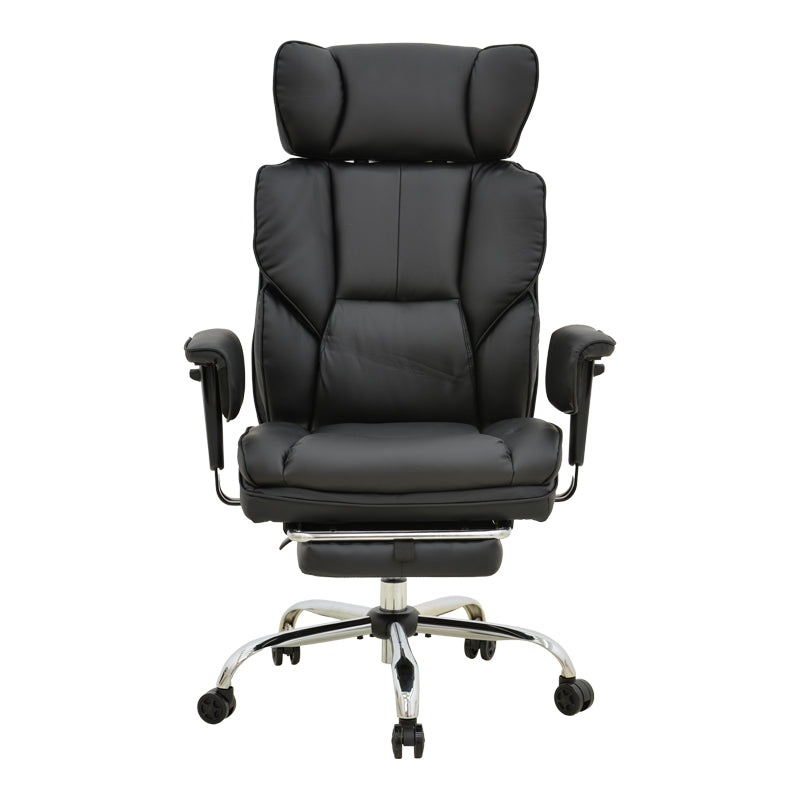 Мениджърски офис стол с поставка за крака Zanci черен pu 70x66x112-120см