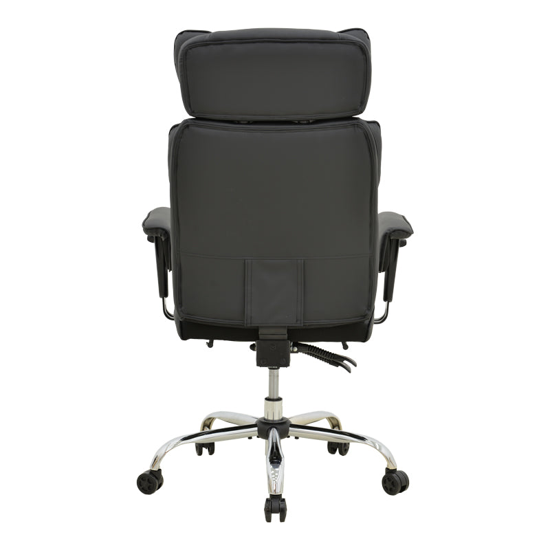 Мениджърски офис стол с поставка за крака Zanci черен pu 70x66x112-120см