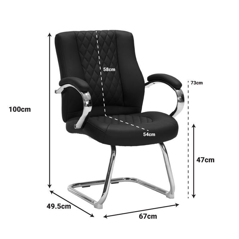 Посетителски стол thiodore черен pu 67x49.5x100см