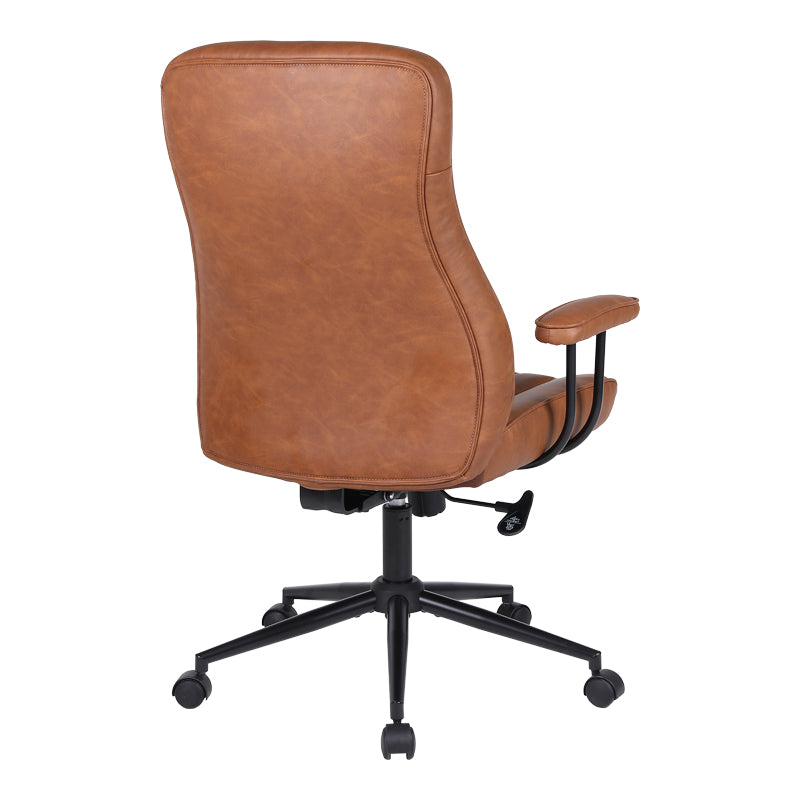 Мениджърски офис стол philareti кафяв pu 74x71.5x108-118см