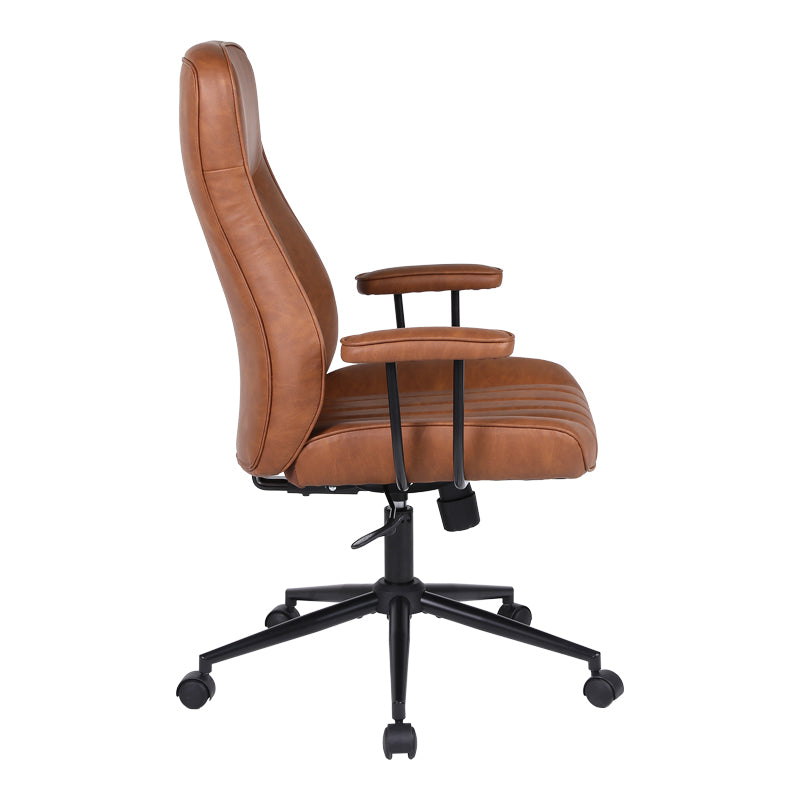 Мениджърски офис стол philareti кафяв pu 74x71.5x108-118см
