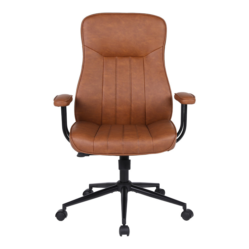 Мениджърски офис стол philareti кафяв pu 74x71.5x108-118см