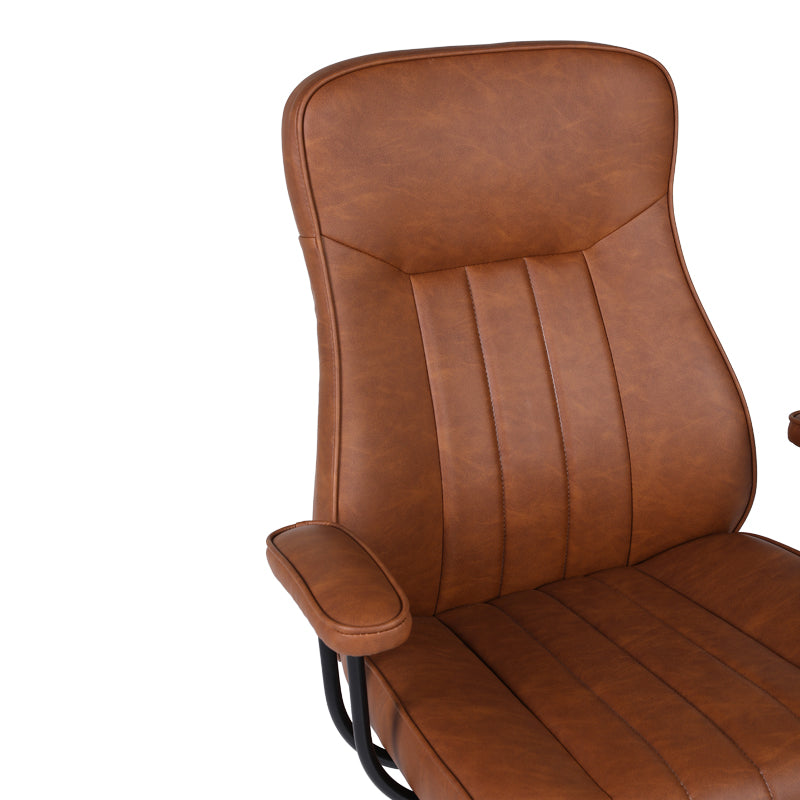 Мениджърски офис стол philareti кафяв pu 74x71.5x108-118см