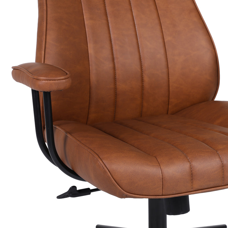 Мениджърски офис стол philareti кафяв pu 74x71.5x108-118см