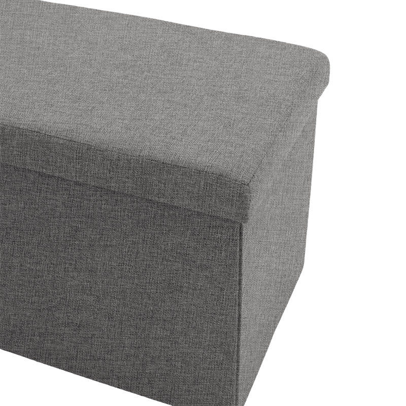 Табуретка-куфар Greatness плат сив 76x38x38см