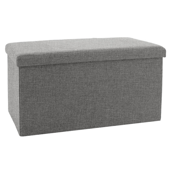 Табуретка-куфар Greatness плат сив 76x38x38см