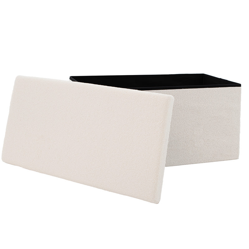 Табуретка-куфар Forward плат букле слонова кост 76.5x38x37.5см