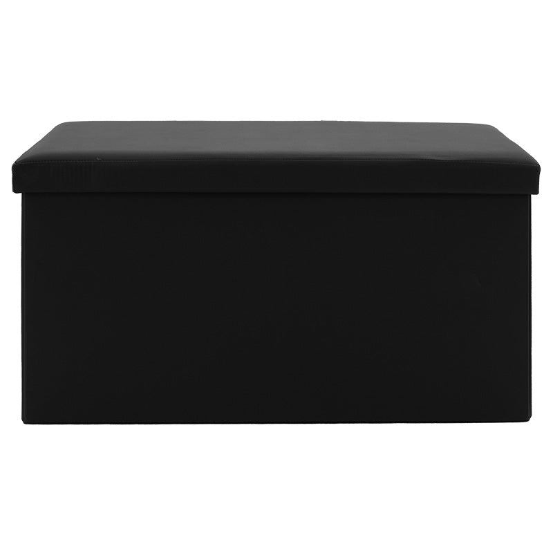 Табуретка-куфар Cooperation pu черен 76x38x38см