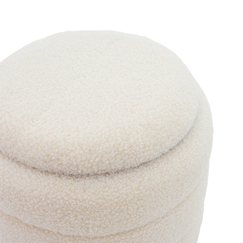 Табуретка-куфар Dazzle букле кремаво-златисто Д36х44см